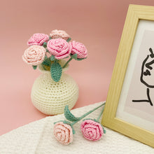 Load image into Gallery viewer, Small Rose with Vase Crochet Pattern
