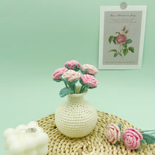 Load image into Gallery viewer, Small Rose with Vase Crochet Pattern
