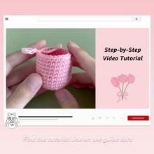 Load image into Gallery viewer, Tulip Flowerpot Crochet Kit Purple&amp;Yellow
