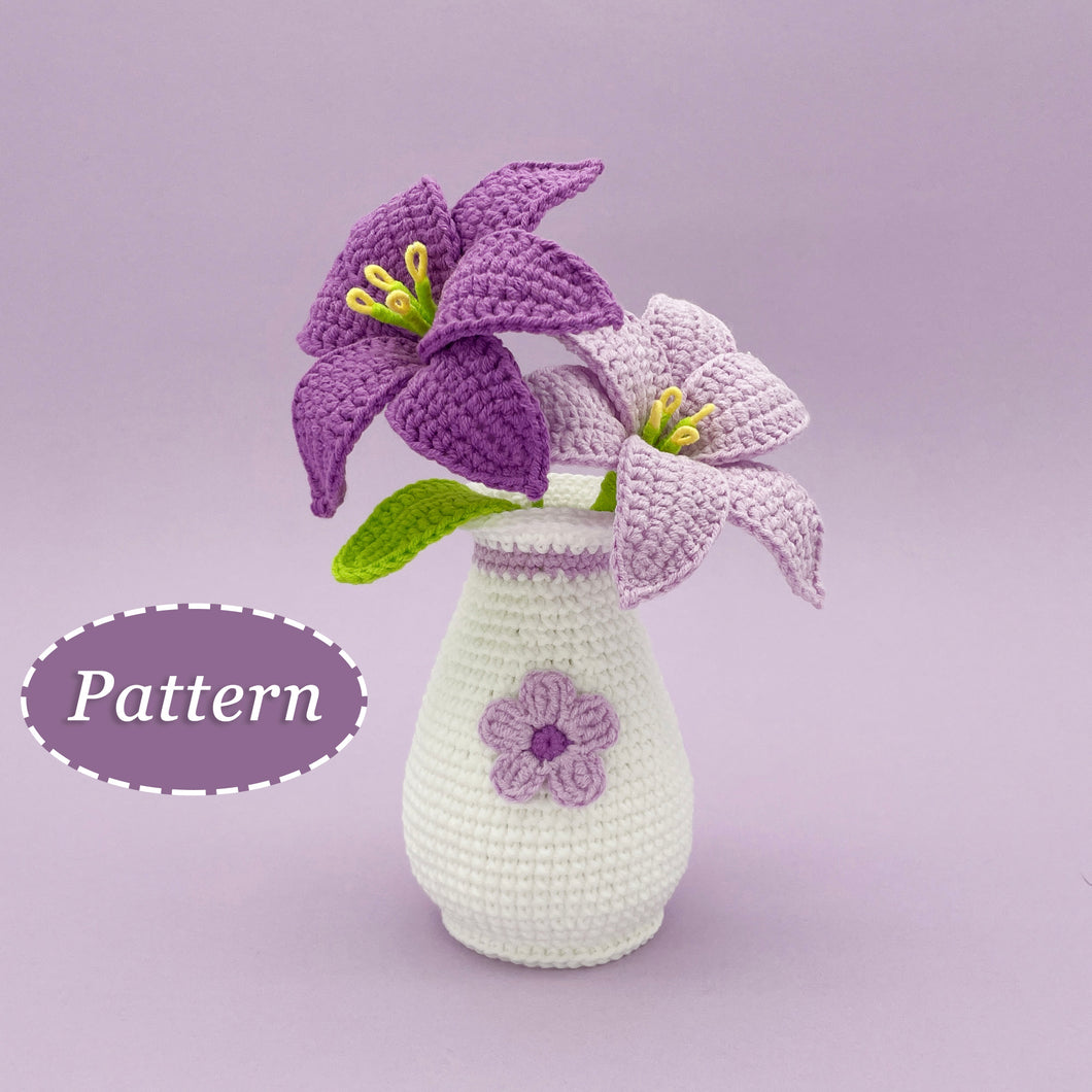 Small Lily with Vase Crochet Pattern