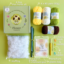 Load image into Gallery viewer, Sunflower &amp; Daisy Flower Crochet Kit
