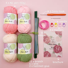 Load image into Gallery viewer, Rose Crochet Kit Pink

