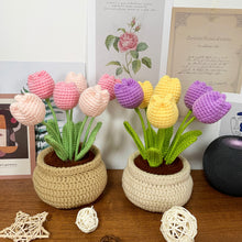 Load image into Gallery viewer, Tulip Flowerpot Crochet Kit Purple&amp;Yellow
