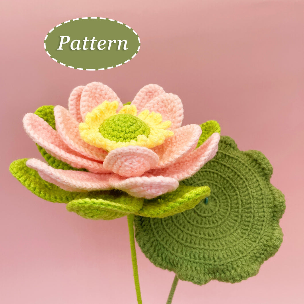 Lotus Water Lily Flower Crochet Pattern